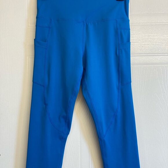 Zyia Royal‎ Blue Willow Light N Tight Hi-Rise Crop Legging Size 4 With Pockets - Picture 2 of 12